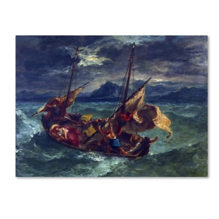 Trademark Fine Art Eugene Delacroix 'Christ On The Sea Of Galilee' Canvas Art, 18x24 AA00314-C1824GG